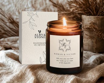 Personalised candle | Wedding, Engagement, or Anniversary | 100% Eco Wax | Hand-Poured in Devon