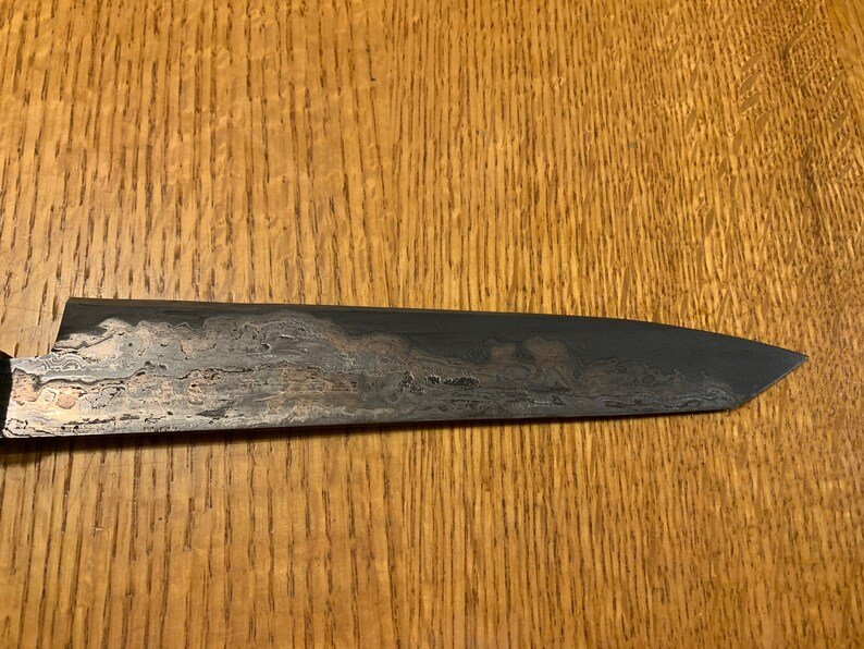 Meteorite Damascus Kitchen Knife Etsy
