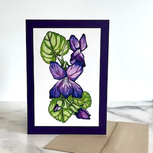 Cartão de flores em aquarela, cartões de aniversário botânicos para ela, cartões florais com envelopes, presentes de jardineiro para mulheres, pensando