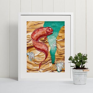 Art Print, Snakehead Fish, Marine life, ocean life, sea creature, watercolor print