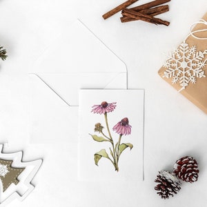 Aquarell Blumen Grußkarten, Botanische Geburtstagskarten für Sie, Blumenkarten mit Umschlägen, Gärtnergeschenke für Frauen, denkend