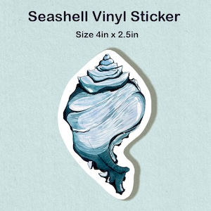 Pegatina de vinilo de arte de concha marina, pegatina impermeable, para computadora portátil, pegatina de arte de peine de playa, pegatina costera para diario, regalo para amantes de la playa