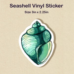 Seashell art Vinyl Sticker, Waterproof Sticker, for laptop, beachcomb art sticker, coastal sticker for journal, beach lover gift