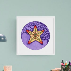 Art Print, Starfish, Marine life, ocean life, sea creature, watercolor print, coastal beach gift