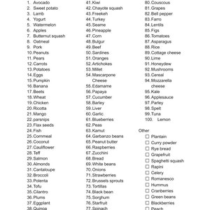 Printable List Of Baby's First 100 Foods - Milestone Food Cards included - Baby Led Weaning - BLW-  Download Version