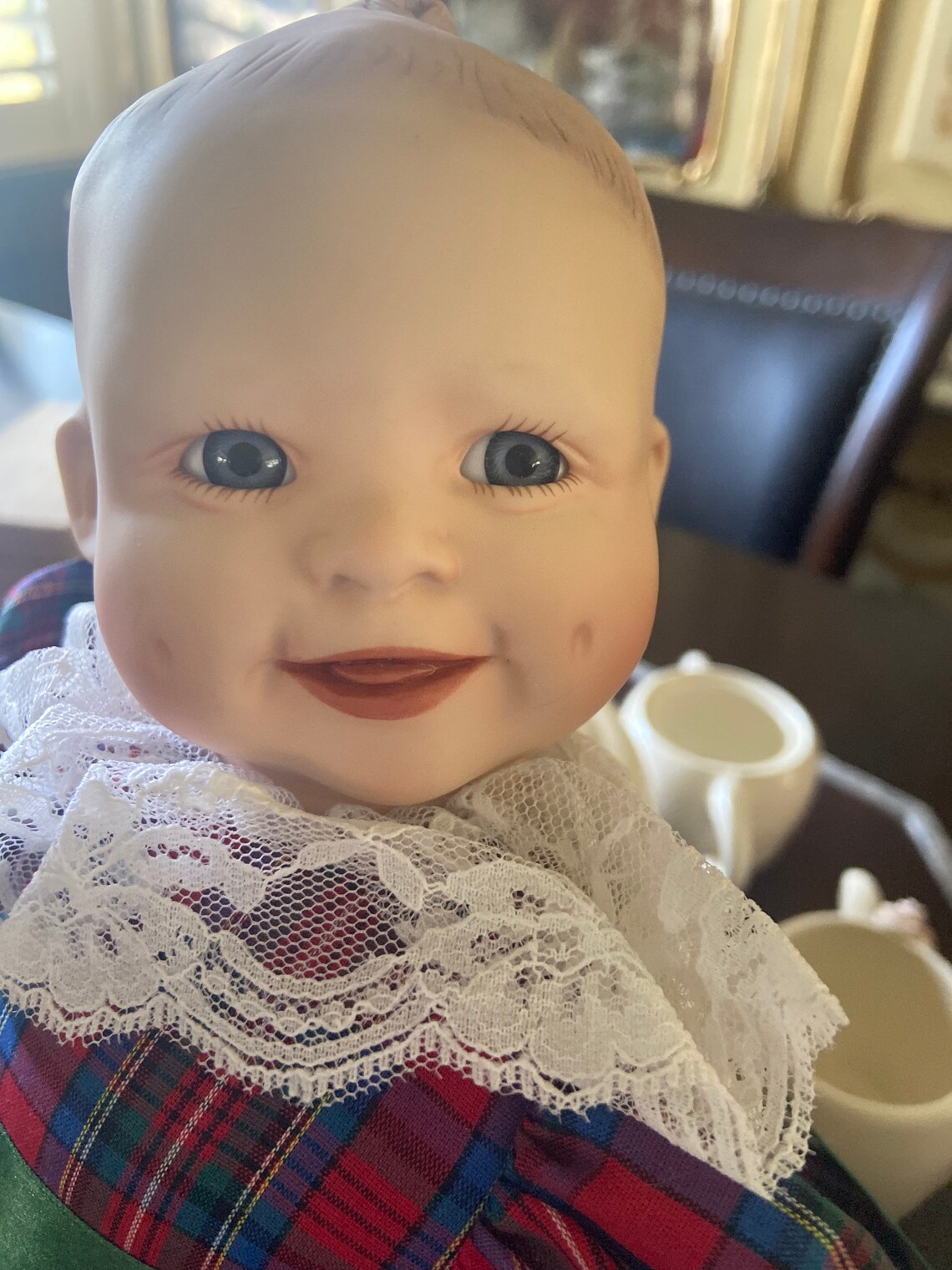 Christmas Porcelain Baby Doll Kneeling Etsy