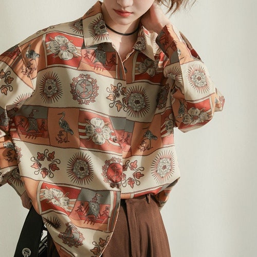 Retro Ethnic Shirt / Vintage Style Academia Clothing for Women - Etsy