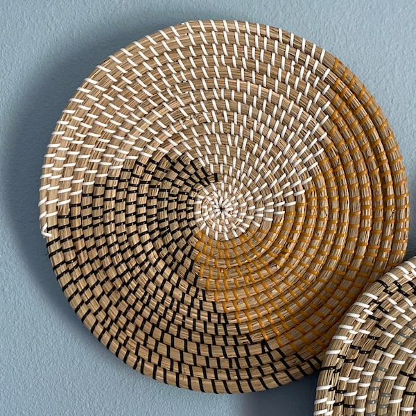 Woven Basket Wall Decor Etsy