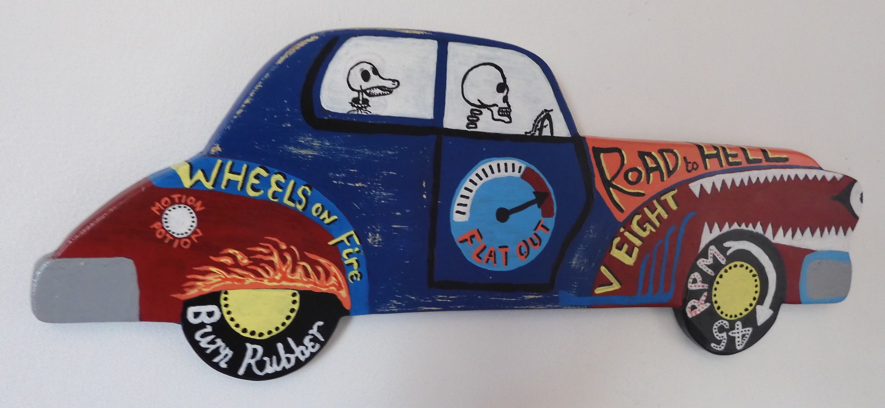 Original hand painted wall art/car Etsy