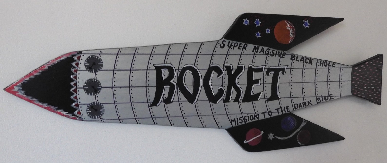 Original hand painted wall art/rocket Etsy