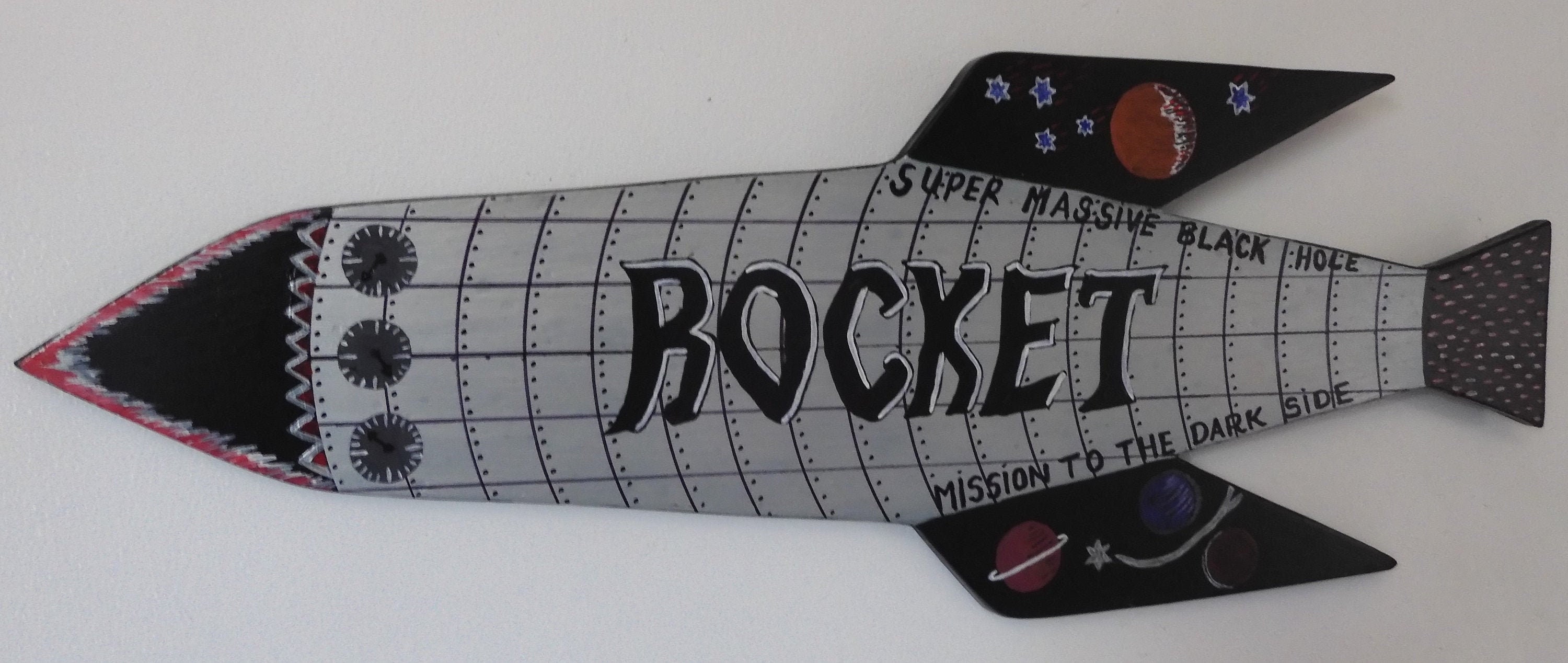 Original hand painted wall art/rocket Etsy