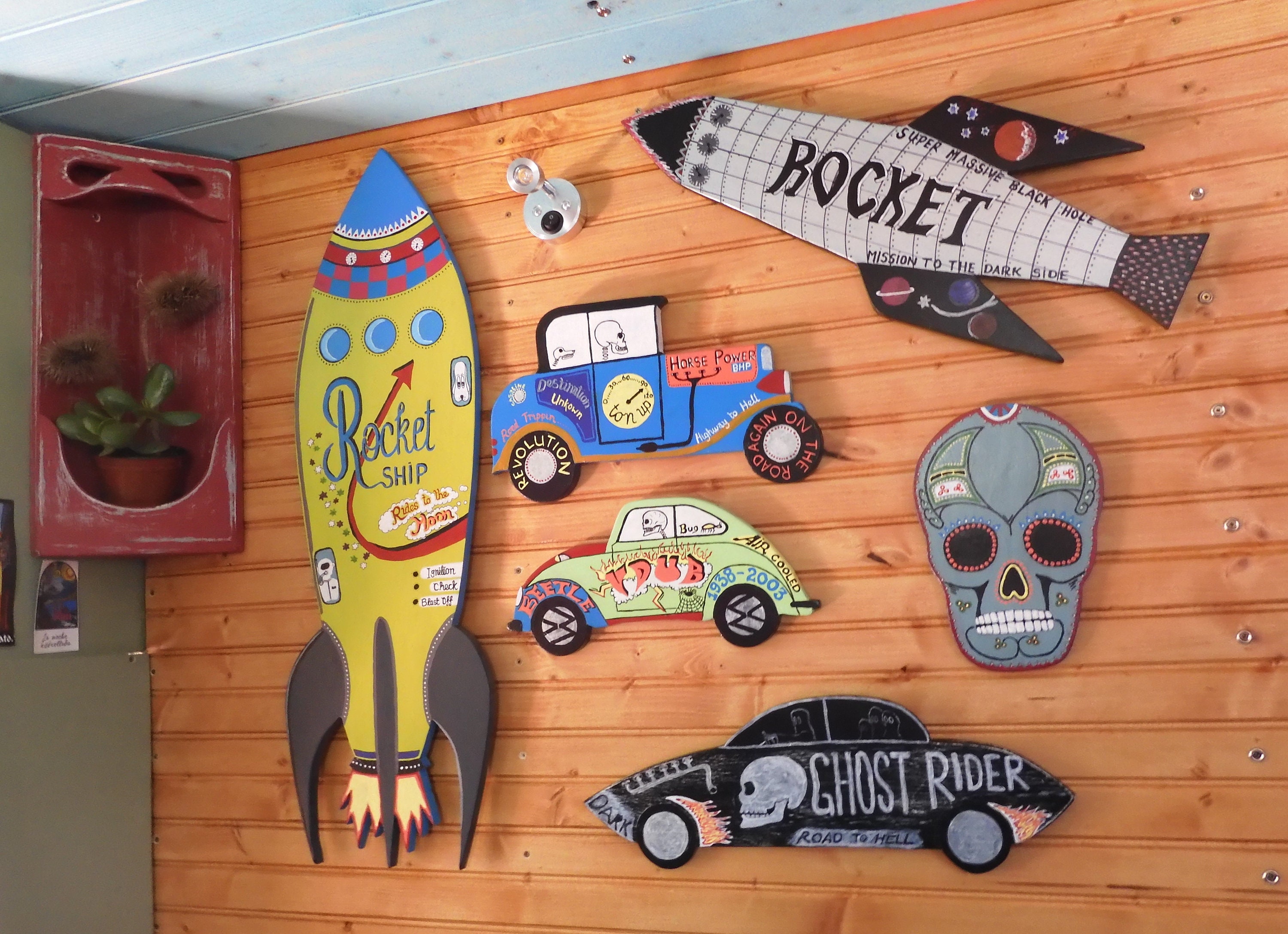 Original hand painted wall art/car Etsy