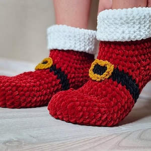 WAUW Santas Slippers Many SIZES AMAZING Christmas Crochet Bootie Slippers Pattern Pdf image 1