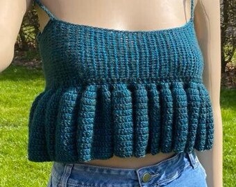 RUFFLE TOP Crochet Pattern - EASY Crochet Top Pattern