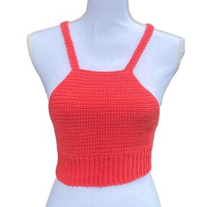 Crochet Halter Crop Top Pattern - 4 Sizes