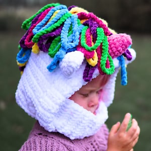 BALACLAVA Turtleneck Hoodie UNICORN Pattern - Balaclava Crochet Pattern - Turtleneck Hoodie Crochet Pattern - Unicorn Hoodie Pattern - EASY