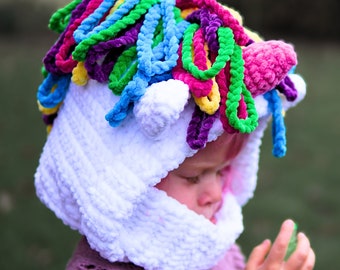 Haakpatroon eenhoorn bivakmuts coltrui - kindermaten (pdf-patroon)