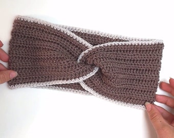 Twisted Headband Crochet Pattern - Crocheted Headband - Headband with a Twist - Headband with Edge - Crochet Pattern
