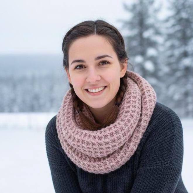 Waffle Stitch Infinity Scarf Crochet Scarf