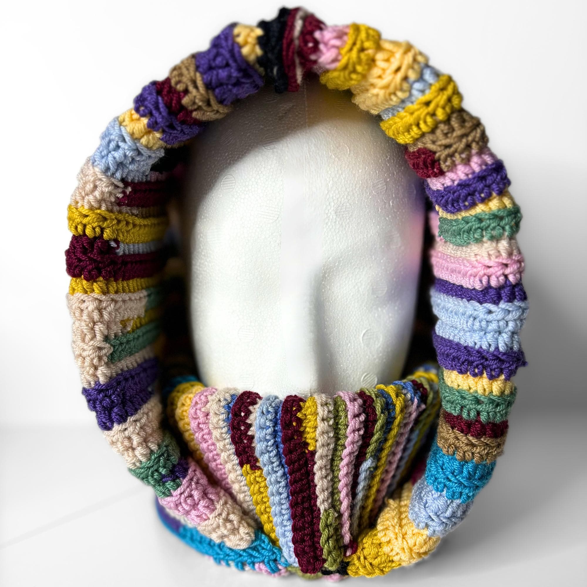 Scrap Yarn Balaclava Crochet Pattern: Turtleneck Hoodie