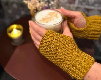 Fingerless Gloves Crochet Pattern - TUNISIAN Crochet Fingerless Gloves Pattern - Honeycomb Stitch Crochet Tunisian - Tunisian Crochet