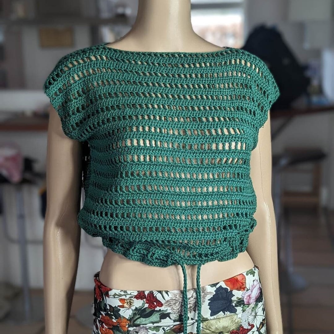 SUMMER Mesh TEE Top Easy Crochet Pattern Crochet Summer Top Crochet  Top Pattern Finland - Main Image