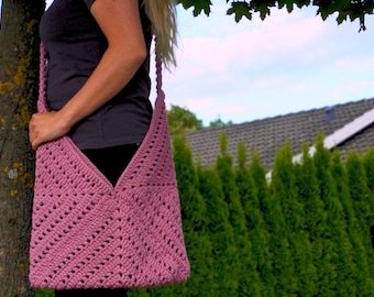 Crochet Bag Pattern | ONLY 3 Granny Squares USED! Mesh Bag / Mesh Net