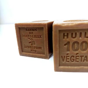 3 Pack Authentic Marseille French Soap - 8.8 oz (250gr.) each -High Quality Handcrafted with %100 Virgin Olive Oil - Fragrance-Free- Natural