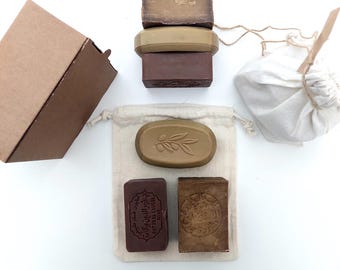 3 Different Aleppo Soaps with Laurel Oil, Earty Scented (classic aleppo soap) -Royal Oud & Amber Scented-Musk Scented, Handmade, HighQuality