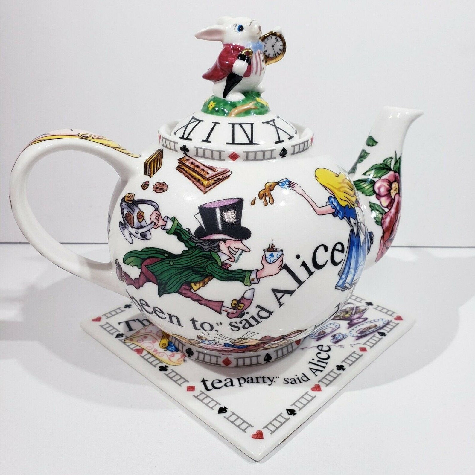 Paul Cardew Alice In Wonderland Mad Hatter Porcelain Teapot Etsy
