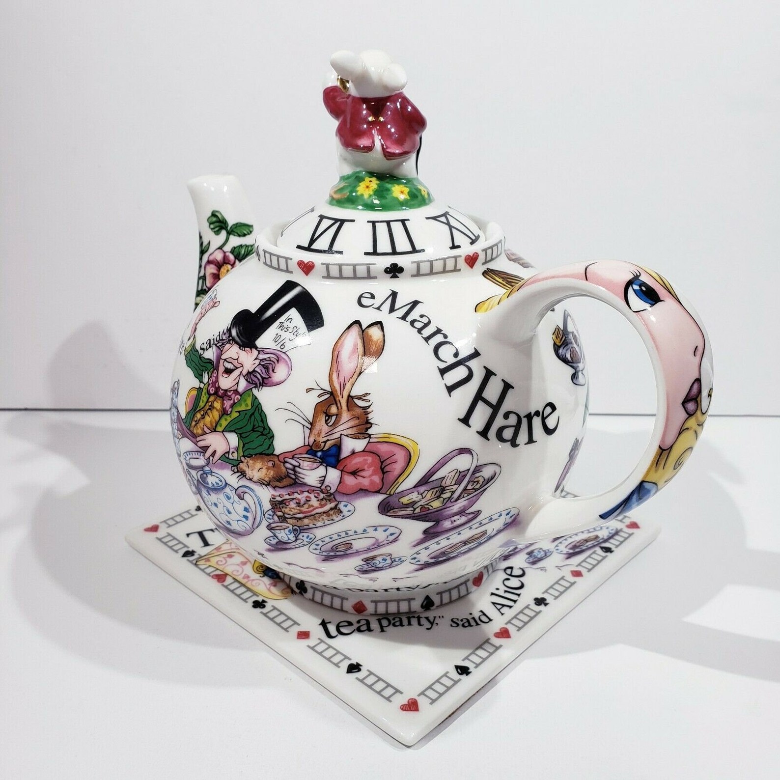 Paul Cardew Alice In Wonderland Mad Hatter Porcelain Teapot Etsy