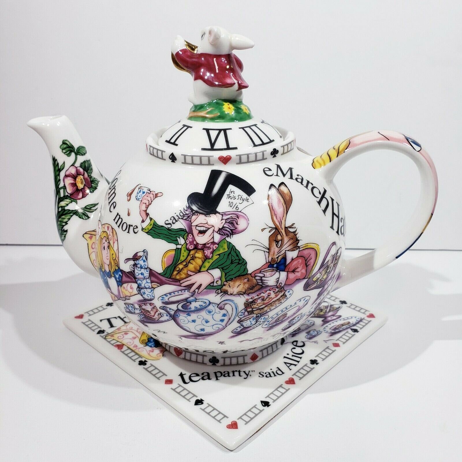 Paul Cardew Alice In Wonderland Mad Hatter Porcelain Teapot Etsy