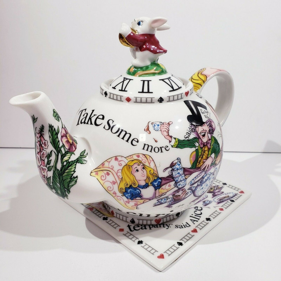 Paul Cardew Alice In Wonderland Mad Hatter Porcelain Teapot Etsy