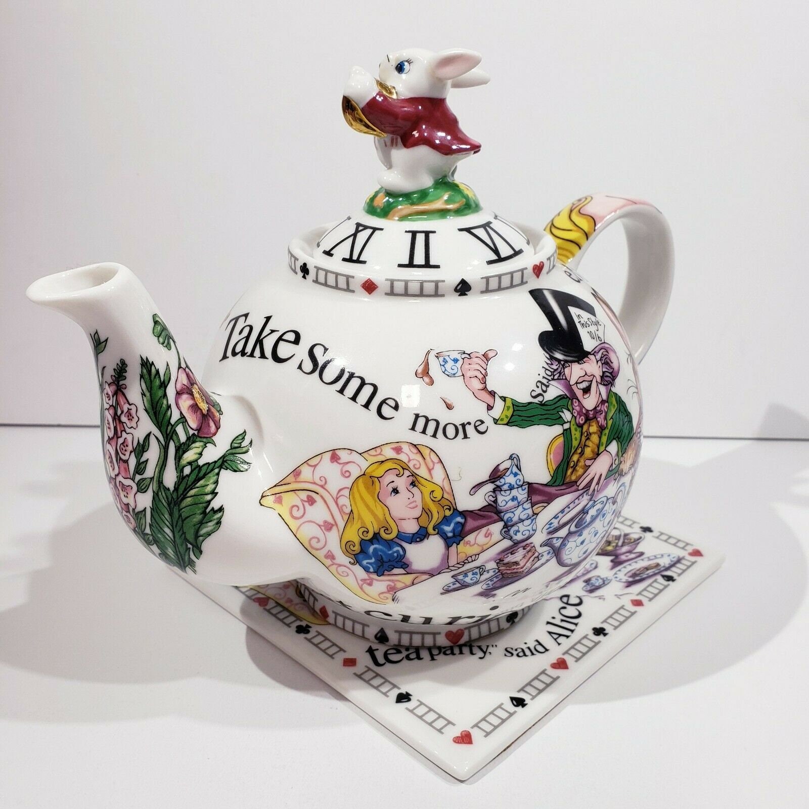 Paul Cardew Alice In Wonderland Mad Hatter Porcelain Teapot Etsy