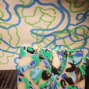 Colored/transparent clay earrings | lightweight| movement | stained glass|abstract |
