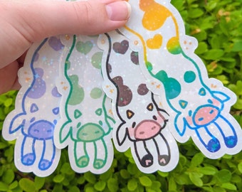 MORE Sparkly Long Cows! Waterproof Stickers!