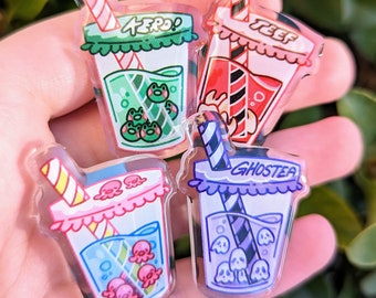 Cute Boba Cup Acrylic Pins! 1.5in