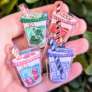 Cute Boba Cup Acrylic Pins! 1.5in