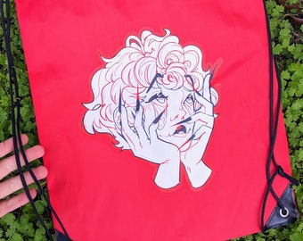 Droopy Eye Girl Drawstring Bag!