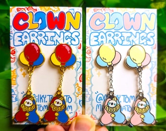 Dangling Clown Stud Earrings!