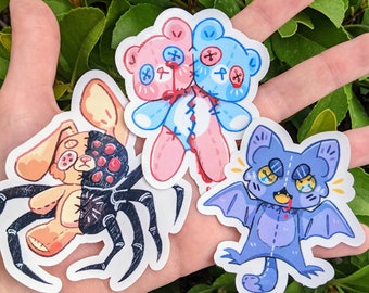 Creepy Plush Pets Waterproof Sticker Set!