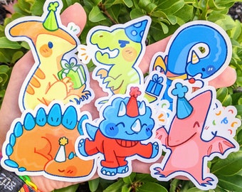 Dino Party Waterproof Stickers!