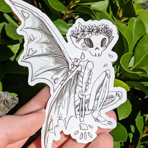 Skeleton Fairy Waterproof Sticker!