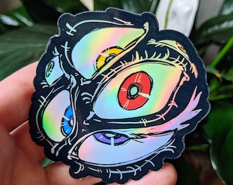 Holo Rainbow Eyes Waterproof Sticker!