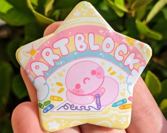 Art Block Large Glitter Star Button! 2.25"