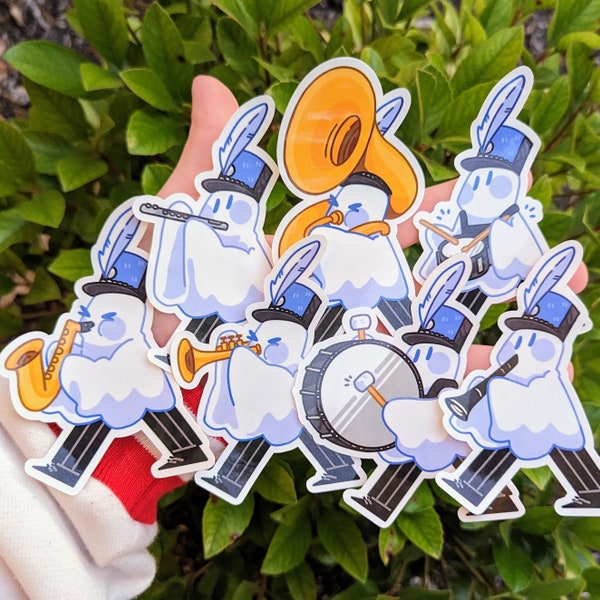 Ghost Marching Band Waterproof Stickers!