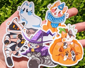 Halloween Kittens Waterproof Sticker Set!