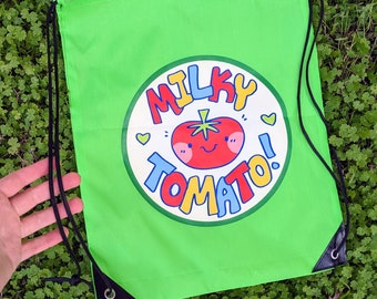 Milky Tomato Logo Drawstring Bag