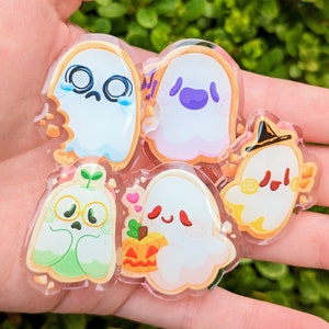 Boo'kies Ghost Cookie Acrylic Pins!