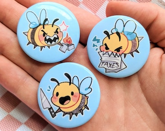 Chaotic Bee Button Set! 1.5&quot;